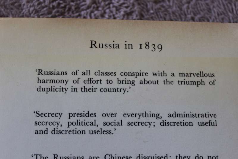 THE MARQUIS DE CUSTINE AND HIS RUSSIA IN 1839  by George F. Kennan