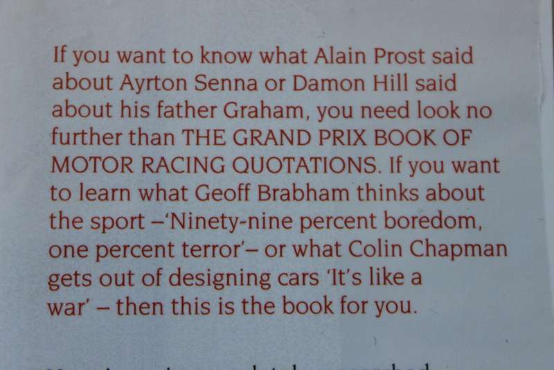 THE GRAND PRIX BOOK OF MOTOR RACING QUOTATIONS  by Eugene Weber