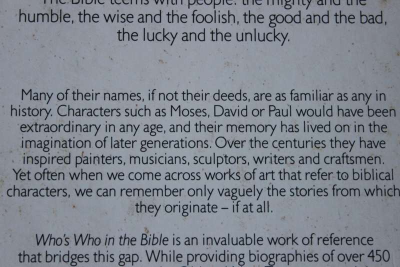 WHO`S WHO IN THE BIBLE  by peter Calvocoressi