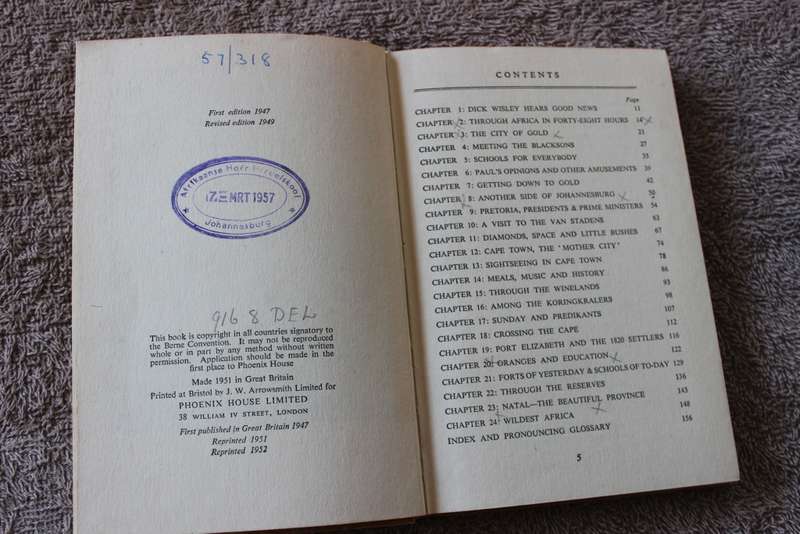 THE YOUNG TRAVELLER IN SOUTH AFRICA  by Anthony Delius