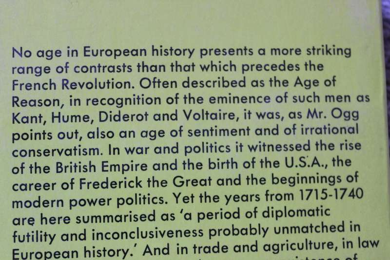 EUROPE OF THE ANCIEN REGIME 1715 - 1783  by David Ogg