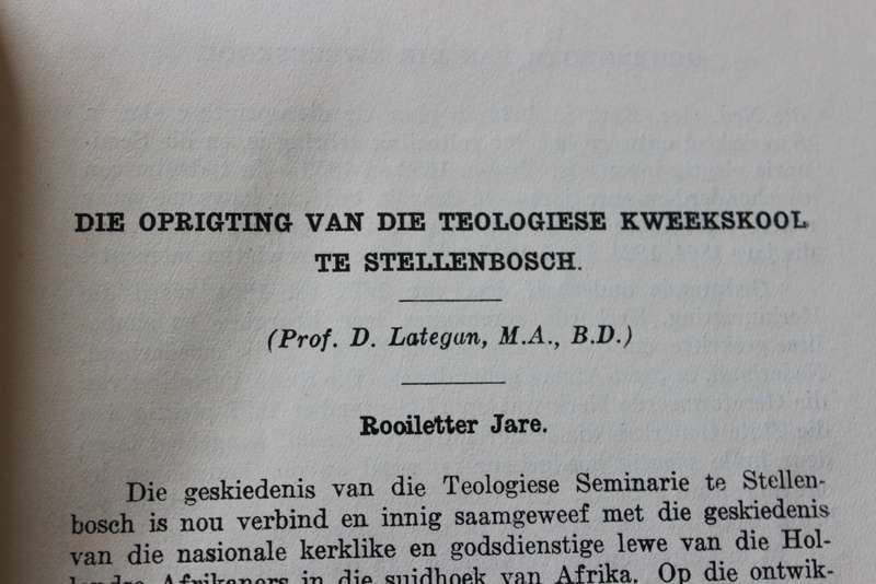 GEDENKBOEK VAN DIE TEOL. SEMINARIE (N.G.Kerk) Stellenbosch. Driekwart Eeufees 1859-1934.    (P)