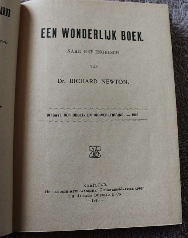 EEN WONDERLIJK BOEK door Dr. Rich. Newton.      (P)