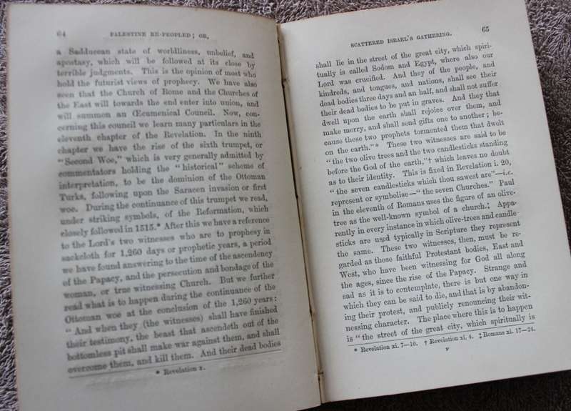 PALESTINE RE-PEOPLED. A sign of the times. By the Rev. James Neil. (1877)         (P)