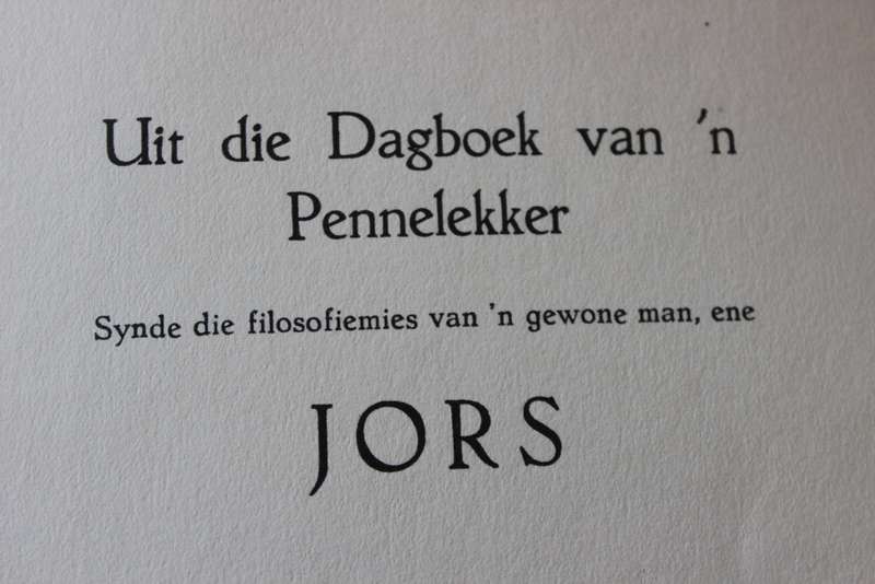 UIT DIE DAGBOEK VAN N PENNELEKKER   JORS