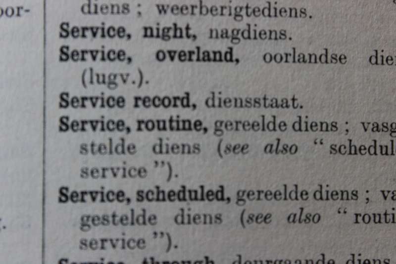 SUID-AFRIKAANSE SPOORWEE. Lys van tegniese en ander terme