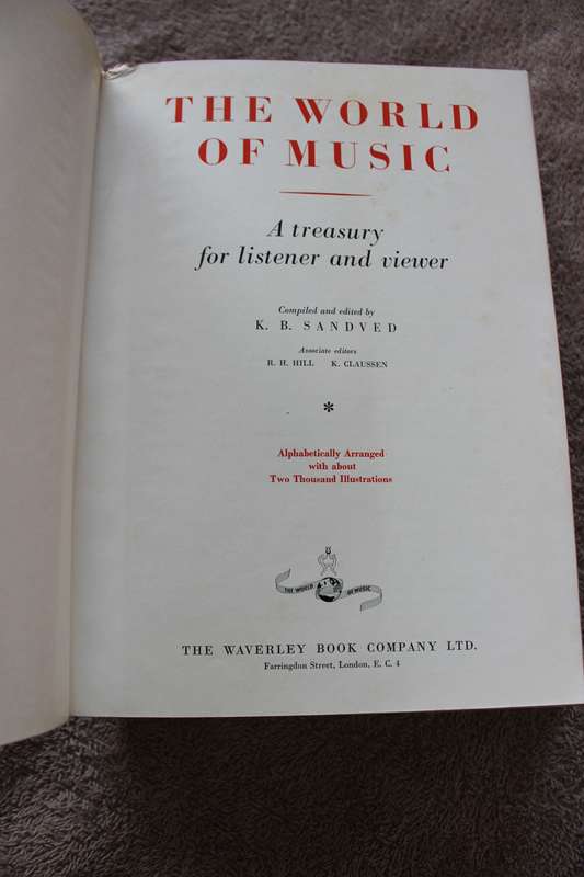 THE WORLD OF MUSIC - LISTENER`S COMPANIAN  Compiled adn edited by K. B. Sandved