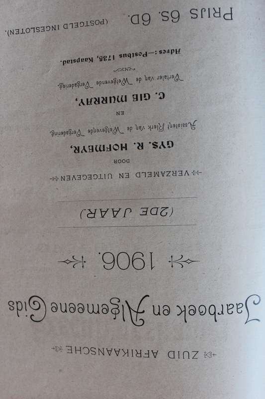 ZUID AFRIKAANSCHE JAARBOEK EN ALGEMENE GIDS 1906