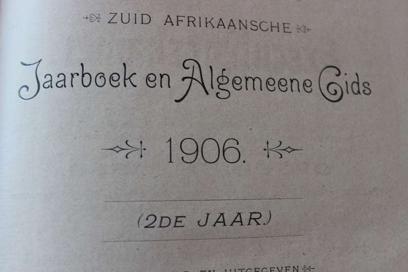 ZUID AFRIKAANSCHE JAARBOEK EN ALGEMENE GIDS 1906