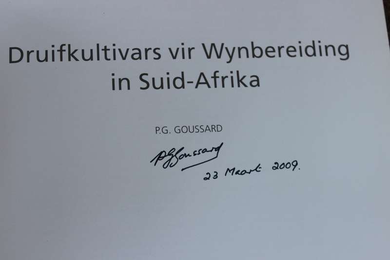 DRUIFKULTIVARS VIR WYNBEREIDING IN SUID-AFRIKA  deur P. G. Goussard (GETEKEN)  (C)