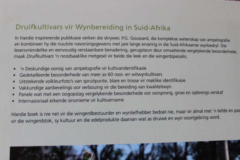 DRUIFKULTIVARS VIR WYNBEREIDING IN SUID-AFRIKA  deur P. G. Goussard (GETEKEN)  (C)