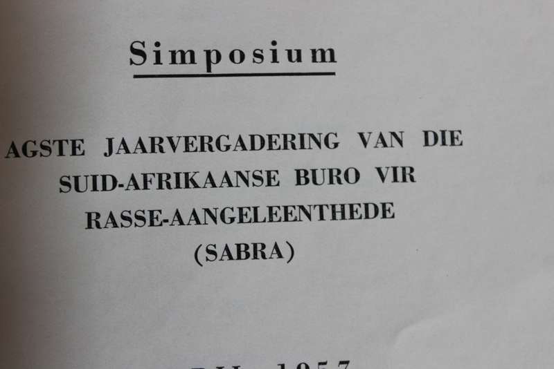 DRANKVERSKAFFING EN DIE BANTOE. Simposium. Agste Jaarvergadering van SABRA 1957.  (P)