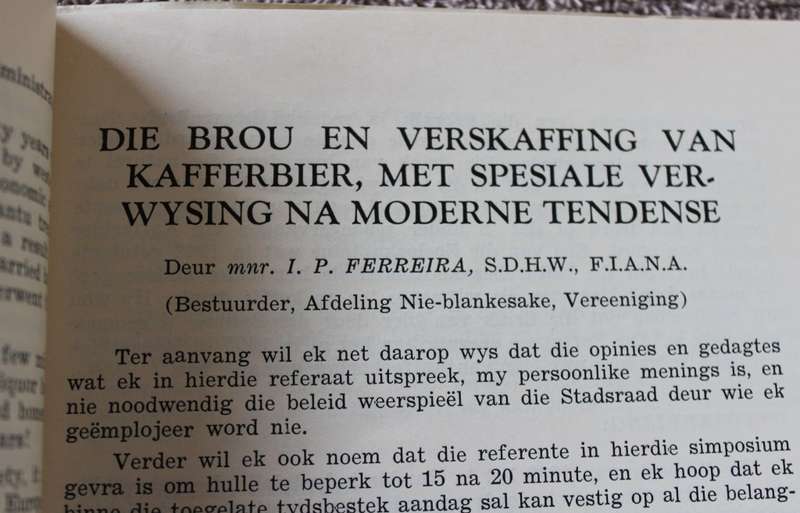 DRANKVERSKAFFING EN DIE BANTOE. Simposium. Agste Jaarvergadering van SABRA 1957.  (P)