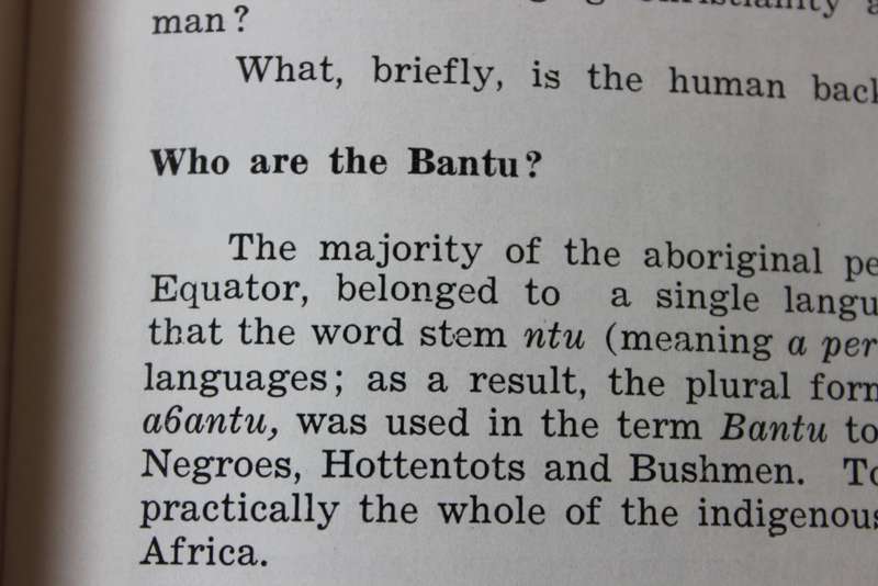 BANTU EDUCATION. Oppression or Opportunity? Issued by SABRA Stellenbosch 1955.   (P)