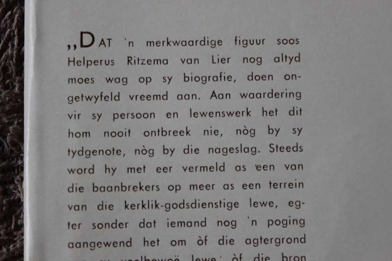HELPERUS RITZEMA VAN LIER  deur Dr. T. N. Hanekom