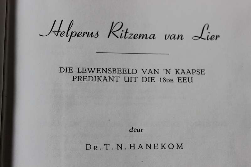 HELPERUS RITZEMA VAN LIER  deur Dr. T. N. Hanekom