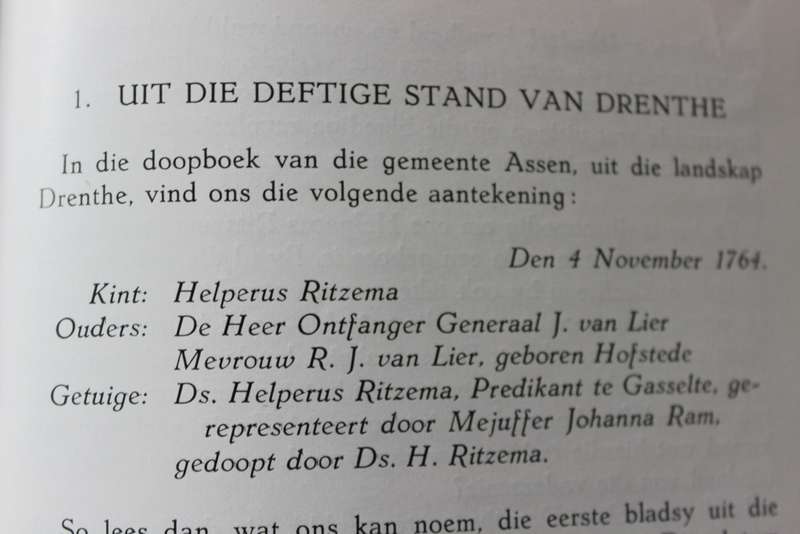 HELPERUS RITZEMA VAN LIER  deur Dr. T. N. Hanekom