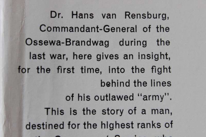 THEIR PATHS CROSSED MINE. Hans van Rensburg. (Memoirs: The Ossewa-Brandwag)  (P)