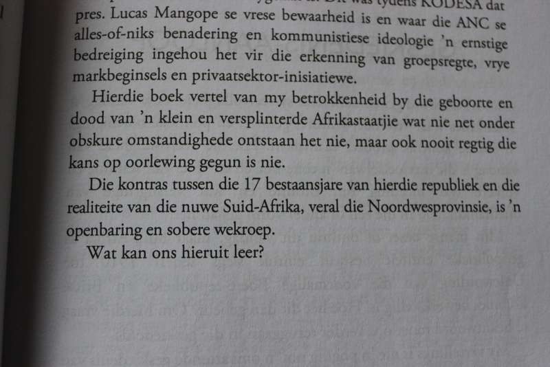VERTELLINGS UIT DIE VERGETELHEID  Opkoms en val van Bophuthatswana 1977-1994  deur Danie Schoeman