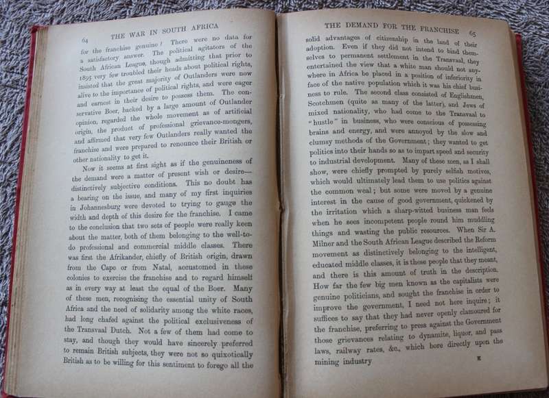 THE WAR IN SOUTH AFRICA. Its Causes and Effects. J.A. Hobson (Anglo-Boer War)   (P)