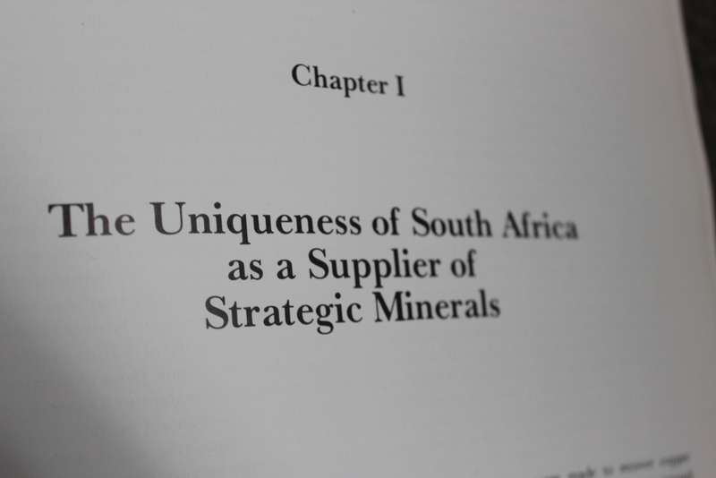 SOUTH AFRICA`S STRATEGIC MINERALS  by W.C.J. van Rensburg and D.A. Pretorius