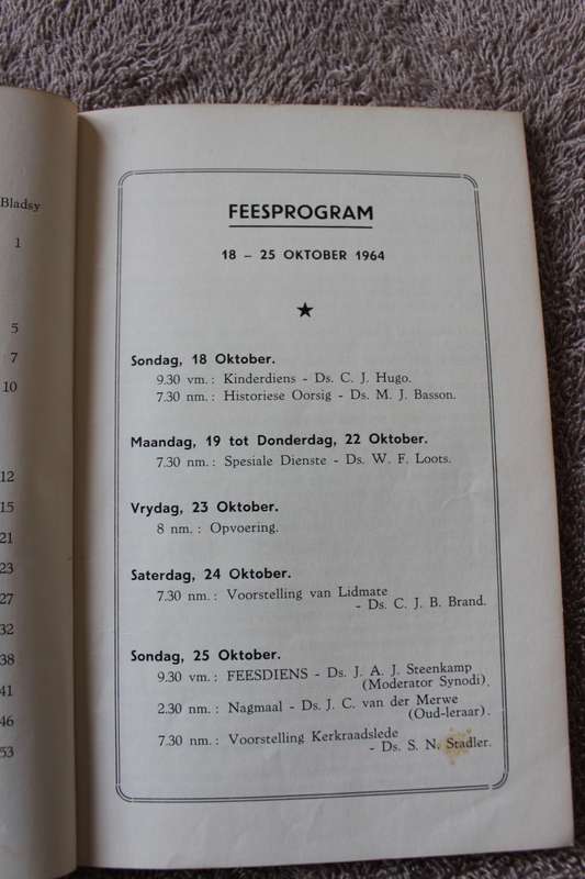 JUBELFEES-GEDENKBOEK VAN DIE N. G. SENDINGGEMEENTE, MOORREESBURG 1914 - 1964