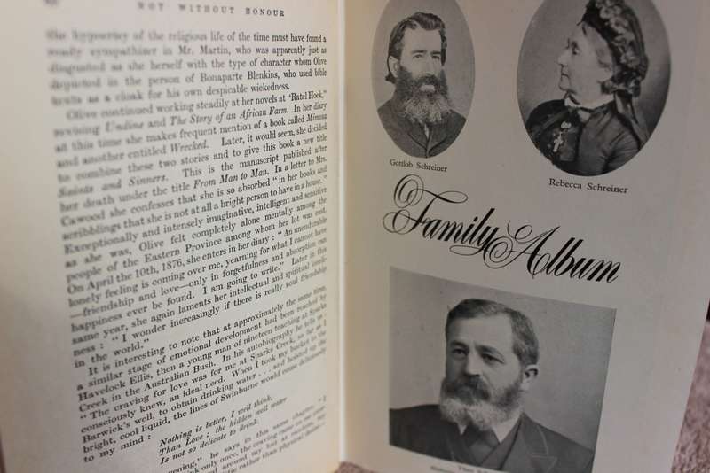 NOT WITHOUT HONOUR by Vera Buchanan-Gould. (Life and Writings of Olive Schreiner)