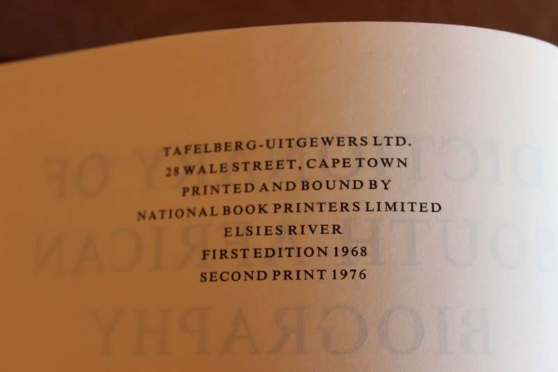 DICTIONARY OF SOUTH AFRICAN BIOGRAPHY. Volumes I and II.   (W)