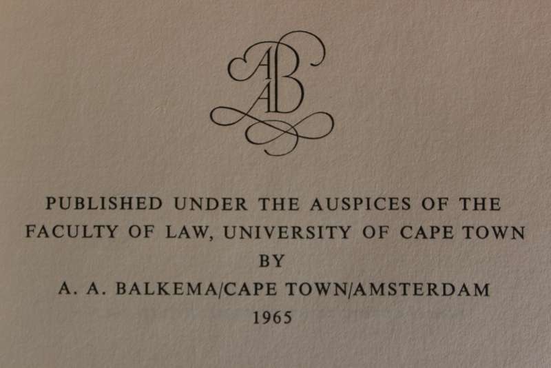 ACTA JURIDICA 1962 and 1963. (Law Journal of UCT Law Faculty)   (W)