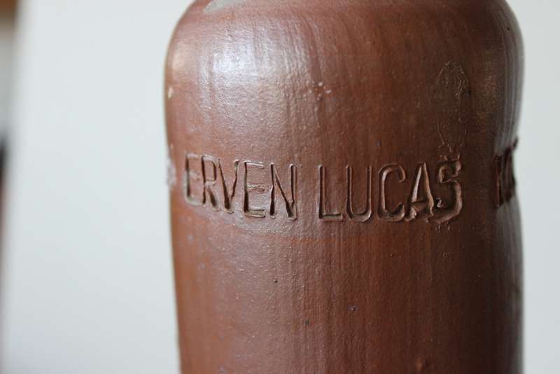 VINTAGE ERVEN LUCAS BOLLS CLAY BOTTLE  750 ml (empty)