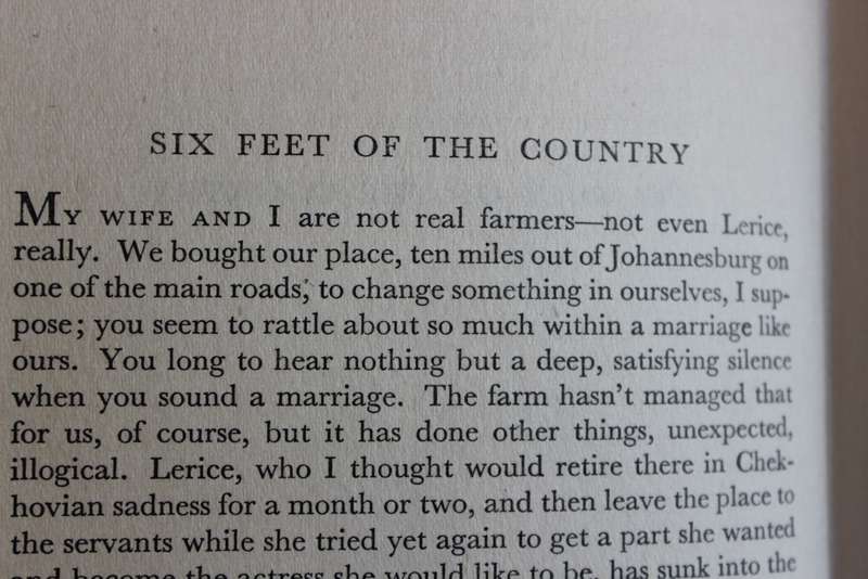 SIX FEET OF THE COUNTRY. Short Stories by Nadine Gordimer.   (W)