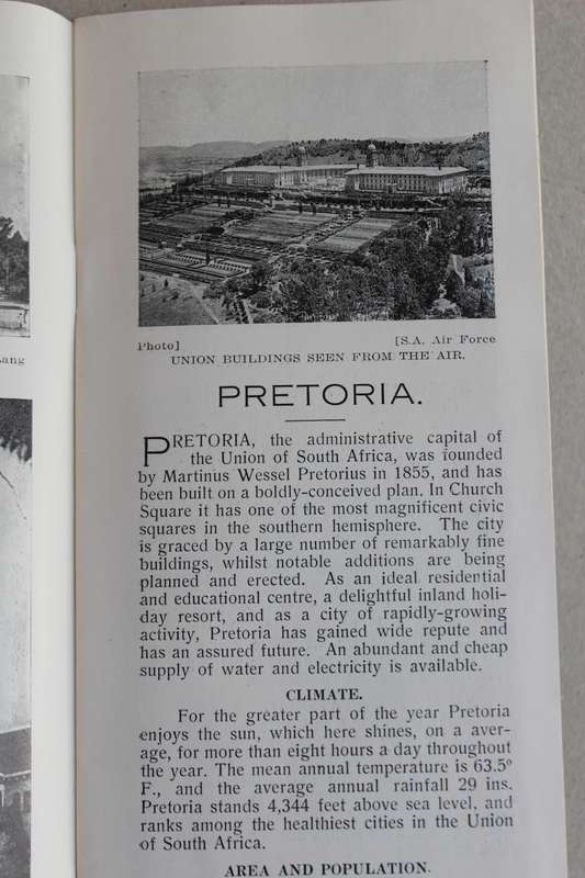 PRETORIA. Official Hand Book and Guide. 1932.  (W)