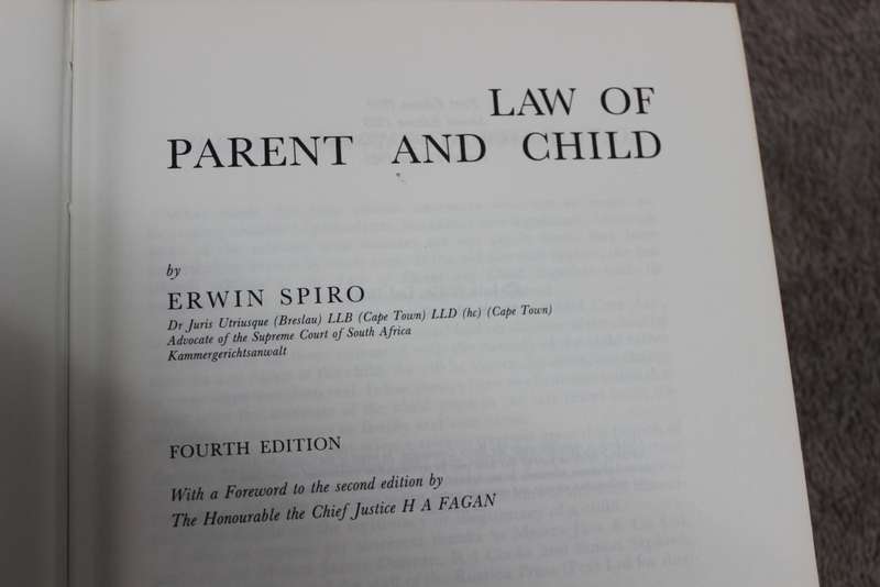 LAW OF PARENT AND CHILD. Erwin Spiro. Fourth Edition.   (W)