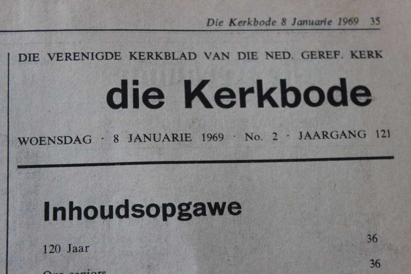 DIE KERKBODE 120 JAAR. Gedenk-uitgawe 1969.   (P)