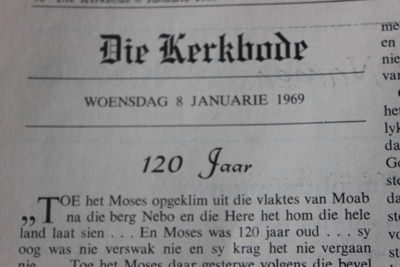 DIE KERKBODE 120 JAAR. Gedenk-uitgawe 1969.   (P)