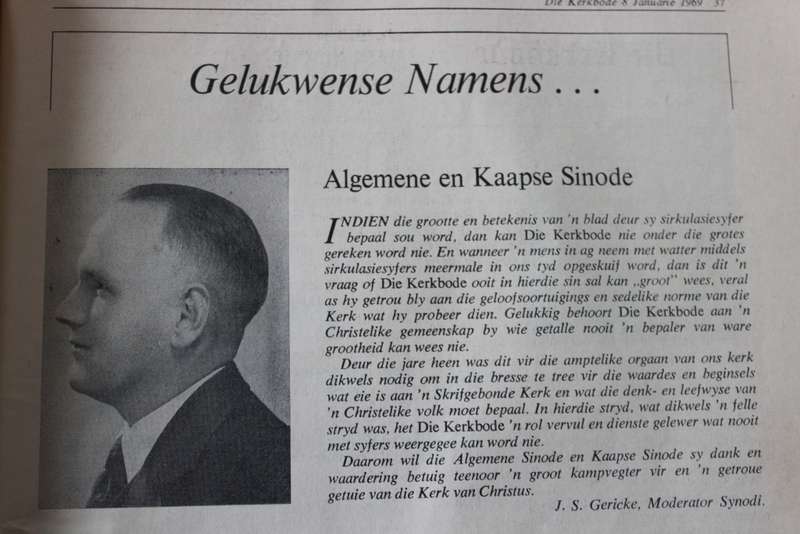 DIE KERKBODE 120 JAAR. Gedenk-uitgawe 1969.   (P)