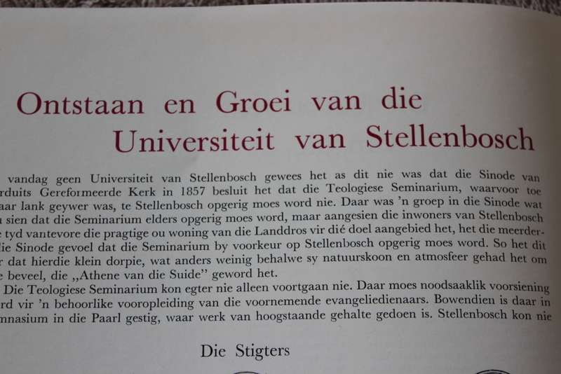 UNIVERSITEIT VAN STELLENBOSCH 1866-1966. Eeufeesfonds.   (P)