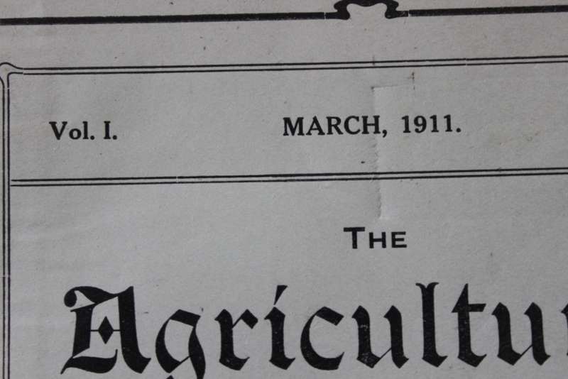 THE AGRICULTURAL JOURNAL OF THE UNION OF SOUTH AFRICA. Vol. 1. March, 1911. No.2.   (P)