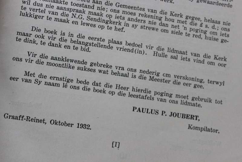 NA VYFTIG JAAR 1881-1931. Eerwaarde P.P. Joubert. (Jubileum-gedenkboek Ned. Geref. Sendingkerk)  (P)