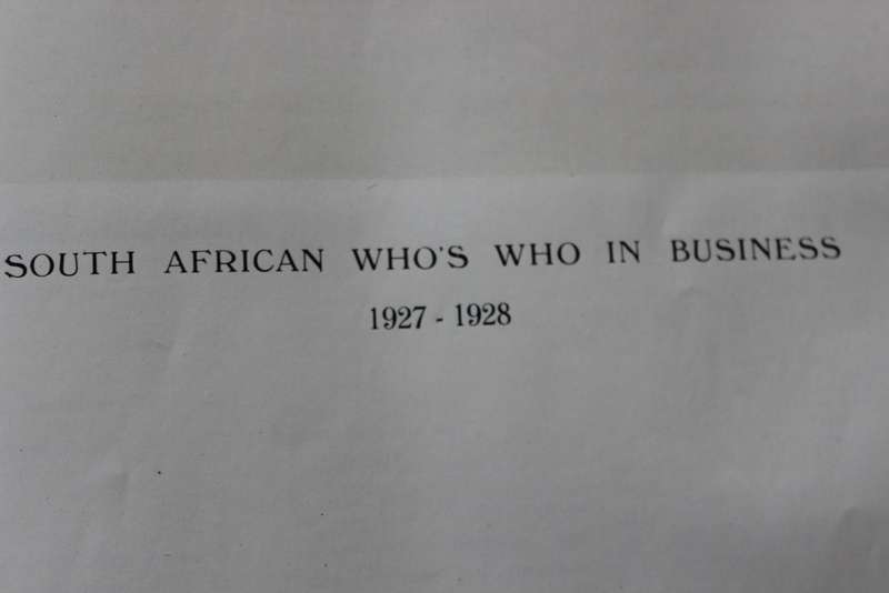 SOUTH AFRICAN WHO'S WHO.  Social and Business 1927-28.   (P)