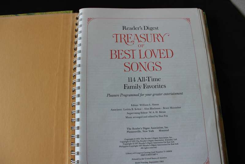 READER'S DIGEST. Treasury of Best Loved Songs.