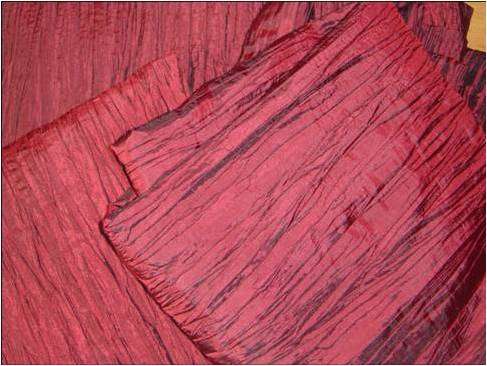 Maroon crushed curtain drops