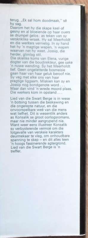 LIED VAN DIE SWART BERGE deur Heinz Konsalik