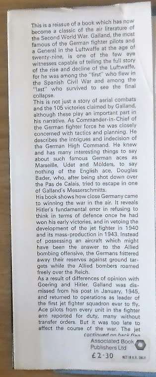 THE FIRST AND THE LAST The German Fighter Force in World War II by Adolf  GallandR345