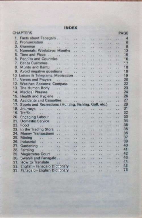 FANAGALO DICTIONARY by J D Bold