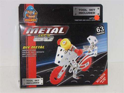 Meccano-like metal toy Motorbike