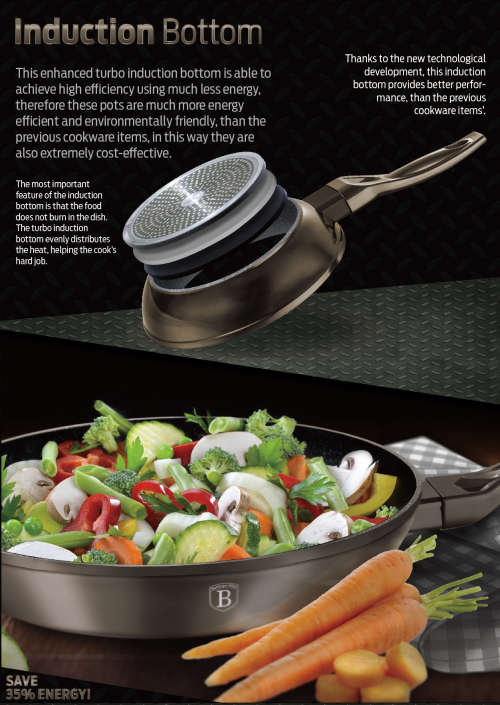 Berlinger Haus 3-Piece Marble Coating Metallic Line Cookware Set ( Carbon )