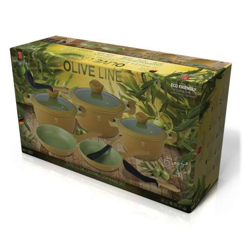 Berlinger Haus 11-Piece Olive Coating Cookware Set Green  Olive Line