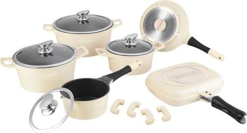 Royalty Line 15-Piece Marble Coating Cookware Set -  ONLY BLACK