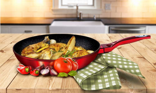 Berlinger Haus 4-Piece Marble Coating Induction Bottom Cookware Set  Burgundy Metallic Line